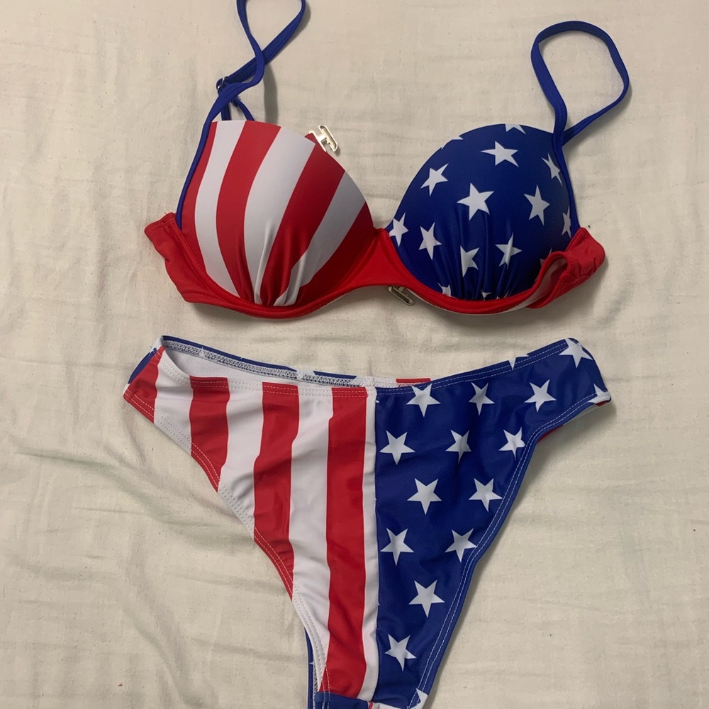 Patriotic Red and Blue Women's Bikini